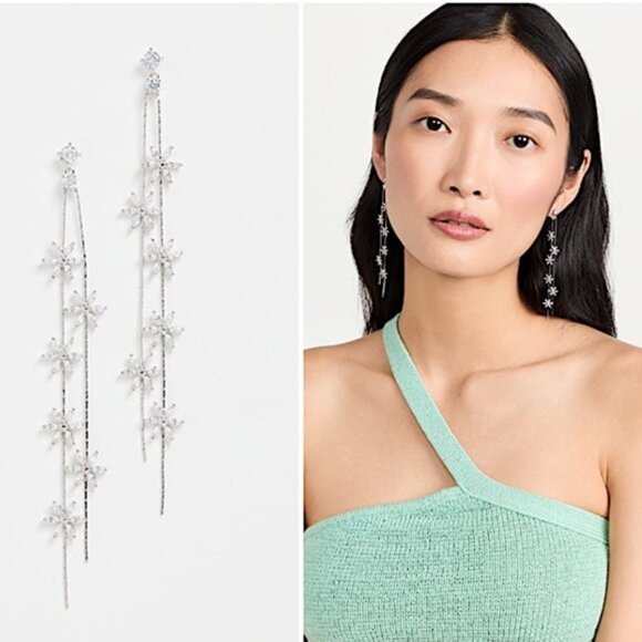 Anthropologie Jewelry - NEW~ Anthropologie SHASHI "Whisper" Long Crystal Tassel Earrings